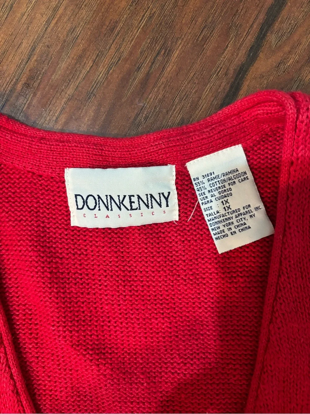 Grandma Core Adorable Red Cat Pattern Pet Lovers Knit Vest 1X